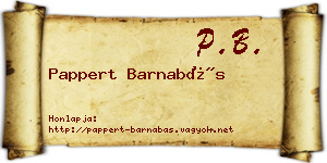 Pappert Barnabás névjegykártya